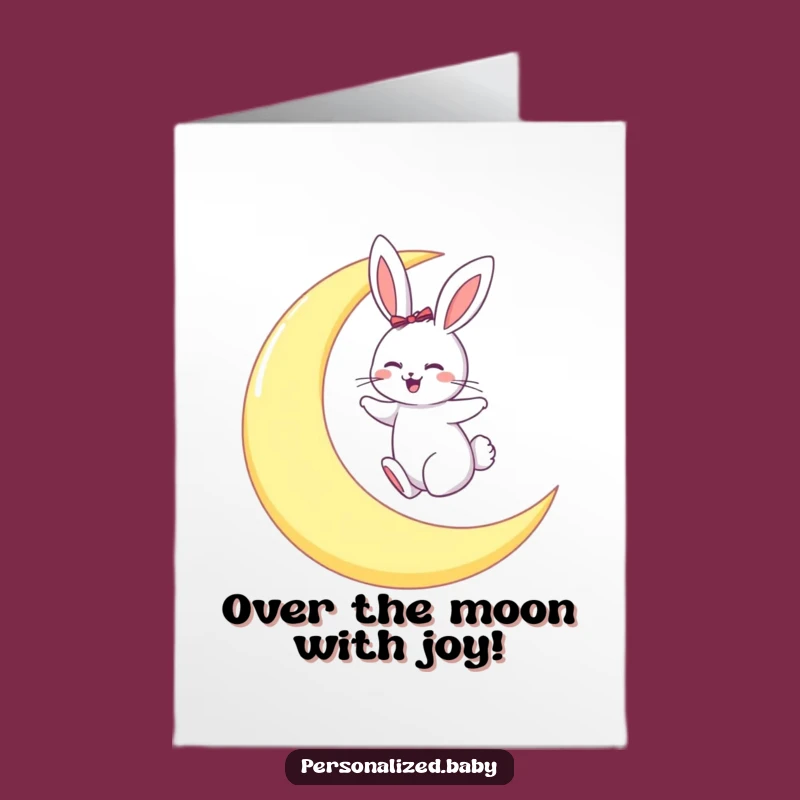 Free Printable Bunny Congrats Card: Moon Hopping Downloadable Gift