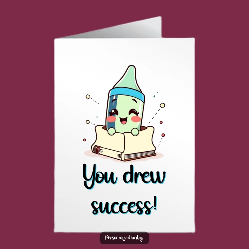 Free Printable Congrats Card: Energetic Crayon Bursting Out, Funny Downloadable Gift!