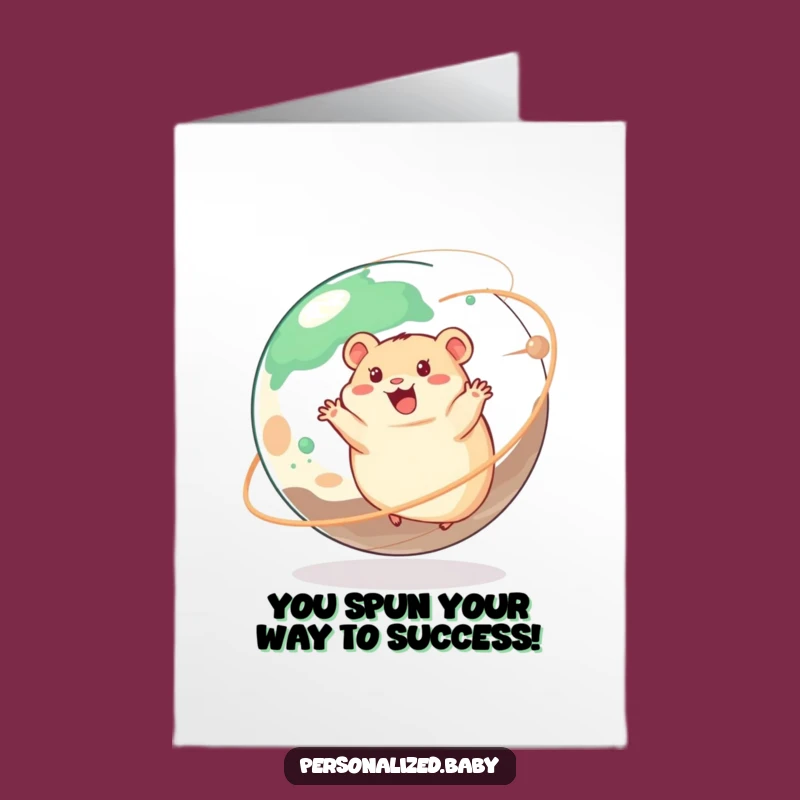 Free Printable Congrats Card: Hamster Planet Funny Downloadable Gift for Stellar Achievements