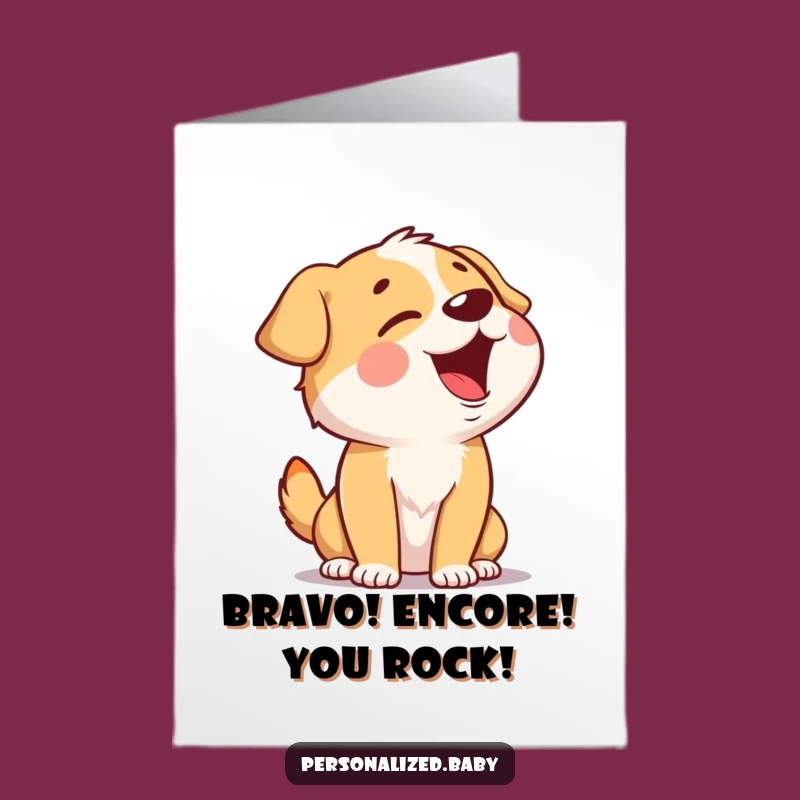 Free Printable Congrats Card: Hilarious Giggling Dog Serenades Your Success