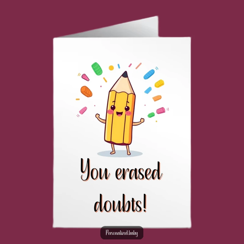 Free Printable Congrats Card: Pencil Juggling Success, Funny Downloadable Gift!