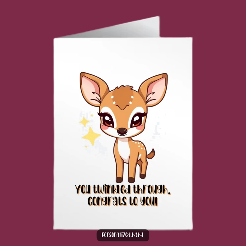 Free Printable Congrats Card: Shy Deer Star Funny Downloadable Gift for Any Occasion