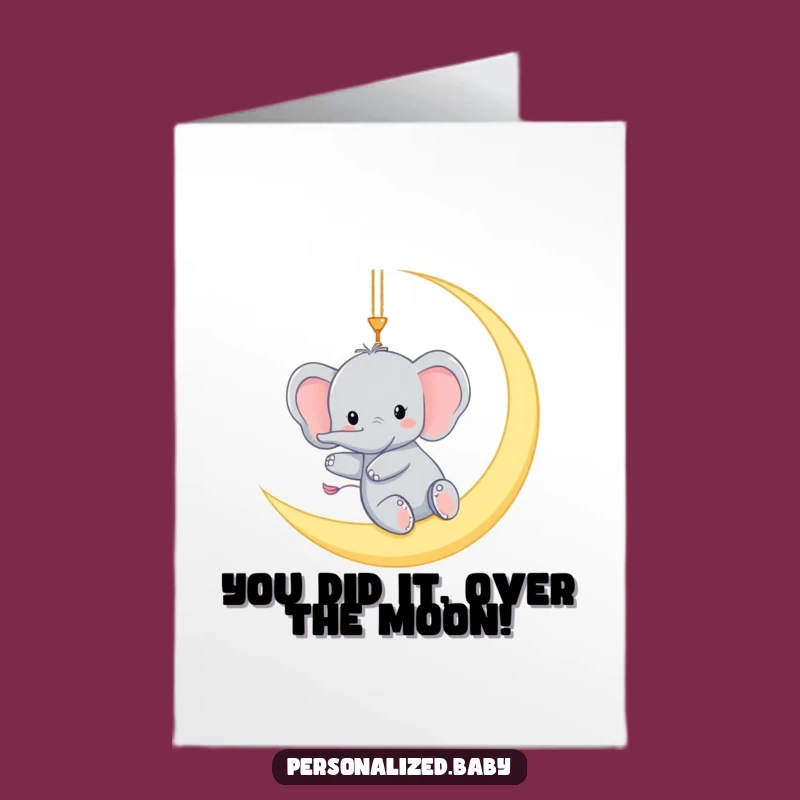Free Printable Elephant Congrats Card: Funny Downloadable Lunar Achievement Gift!