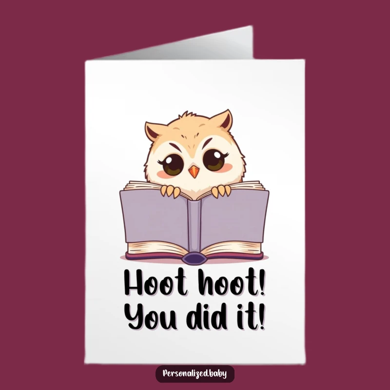 Free Printable Funny Owl Congrats Card: Sleepy Chick Achievement LOL Downloadable Gift