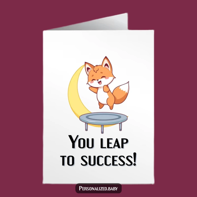 Lunar Free Printable Congrats Card: Fox Cub Moon Bounce DIY Digital Gift