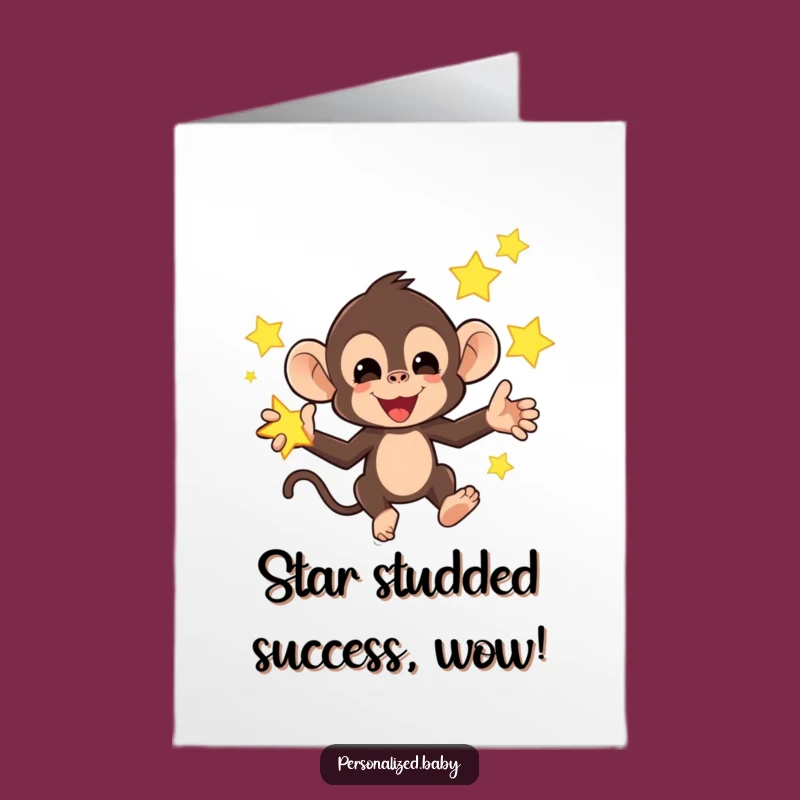Free Printable Monkey Congrats Card: Funny Downloadable Stellar Achievement Gift!