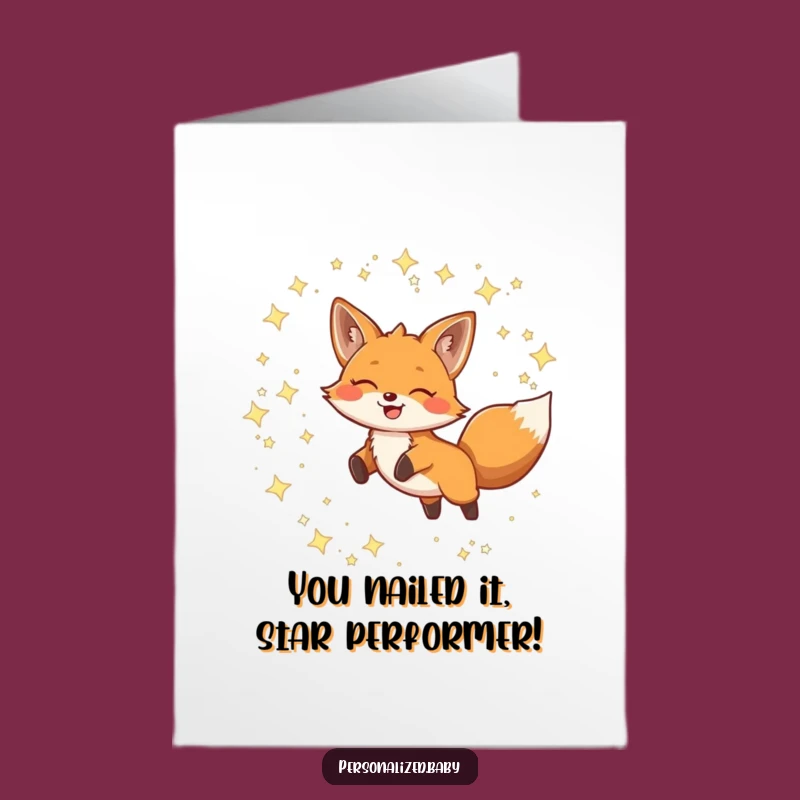 Free Printable Fox Congratulations Card: Celebrate Success with a Leaping Star Fox