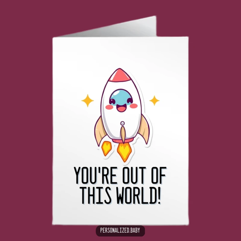 Free Printable Congrats Card: Beaming Rocket Ship, Funny Downloadable Gift for Stellar Achievements