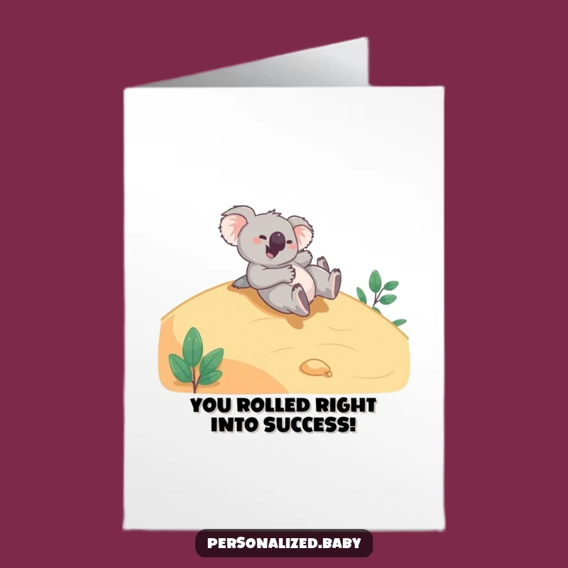 Free Printable Congrats Card: Giggling Koala Tumbles, Hilarious Downloadable Celebration