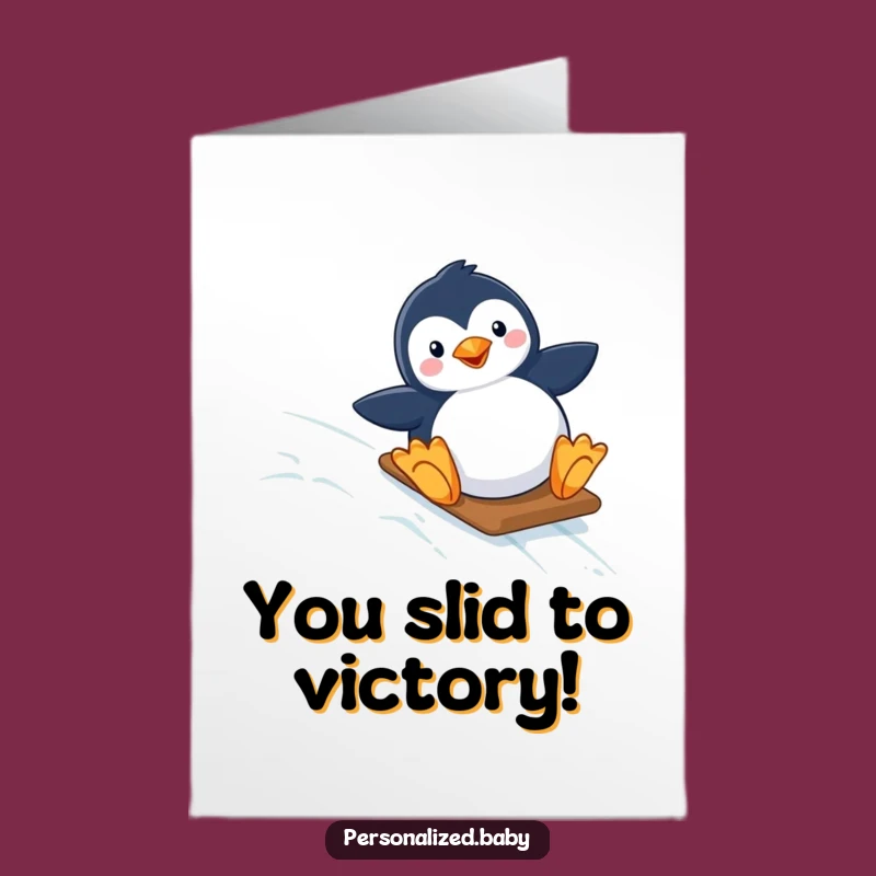 Free Printable Penguin Card: Congrats on Your Awesome Adventure Downloadable Gift