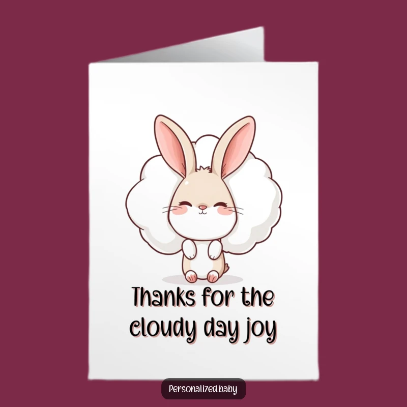 Free Printable Funny Thank You Card: Rabbit & Winking Cloud DIY Gift