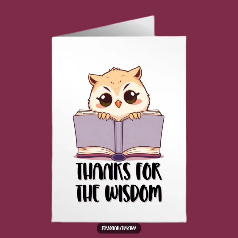 Free Printable Owl Thank You Card: Sleepy Chick Bookworm LOL Downloadable Gift