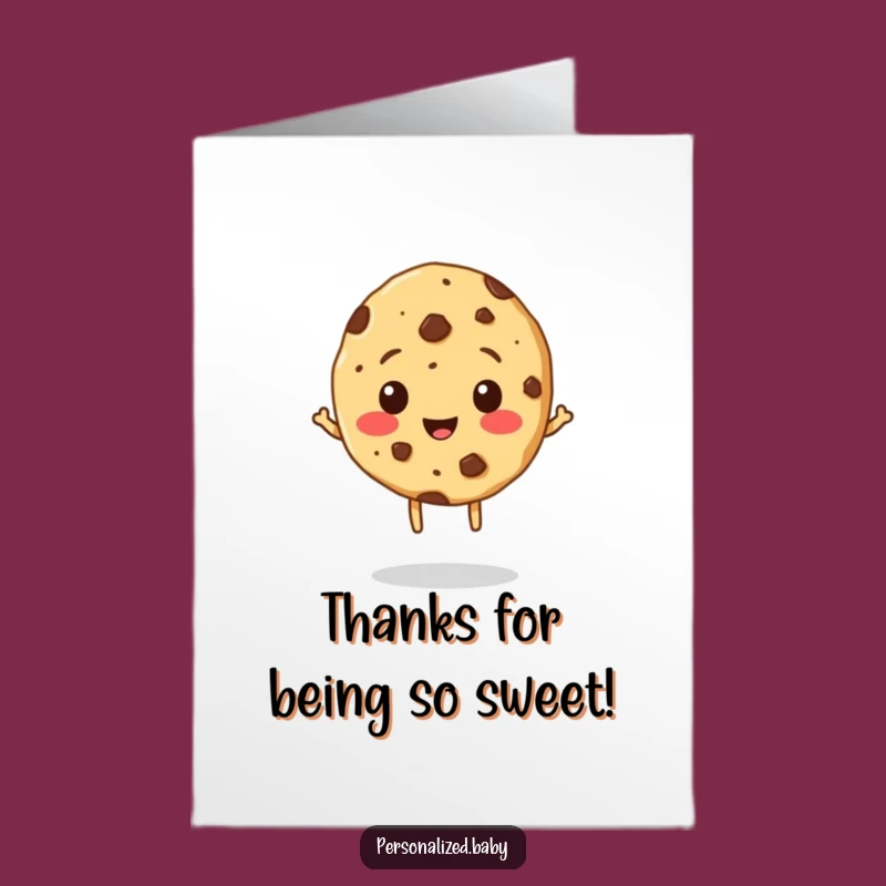 Free Printable Thank You Card: Bouncing Cookie Expresses Sweet Gratitude