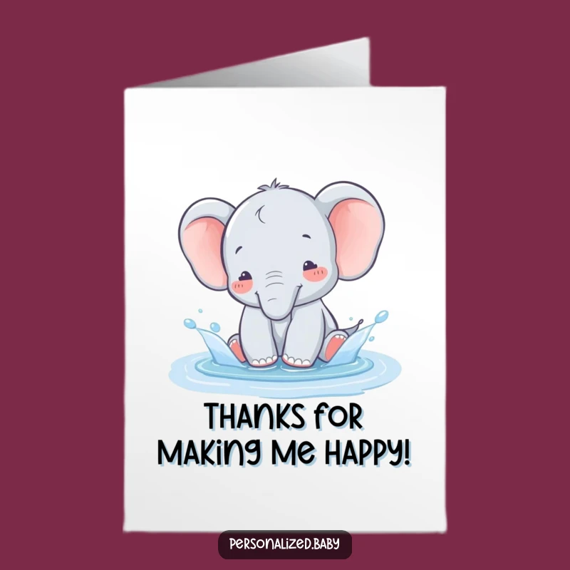 Free Printable Thank You Card: Elephant Splash - A Delightful Downloadable Gift to Show Your Thanks!
