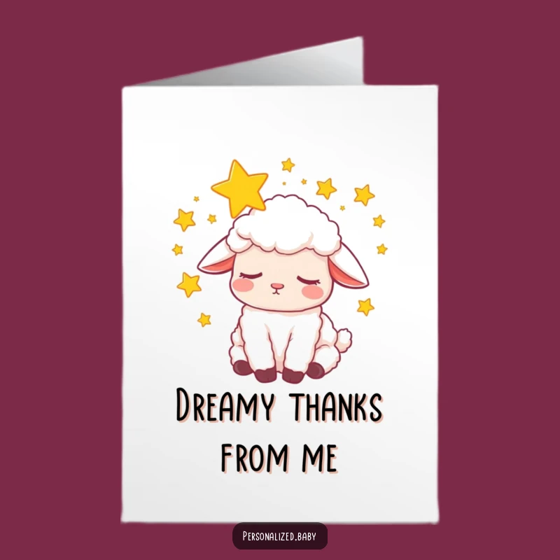 Free Printable Thank You Card: Sleepy Lamb Dreaming, Sweet & Funny Downloadable Thanks