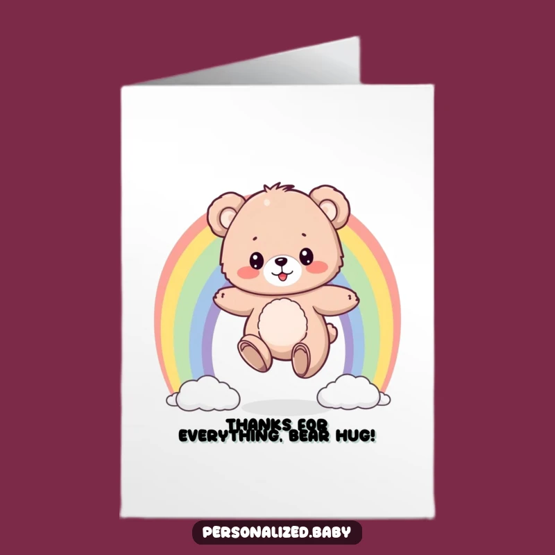 Free Printable Bear Thank You Card: Funny Downloadable Appreciation Gift!