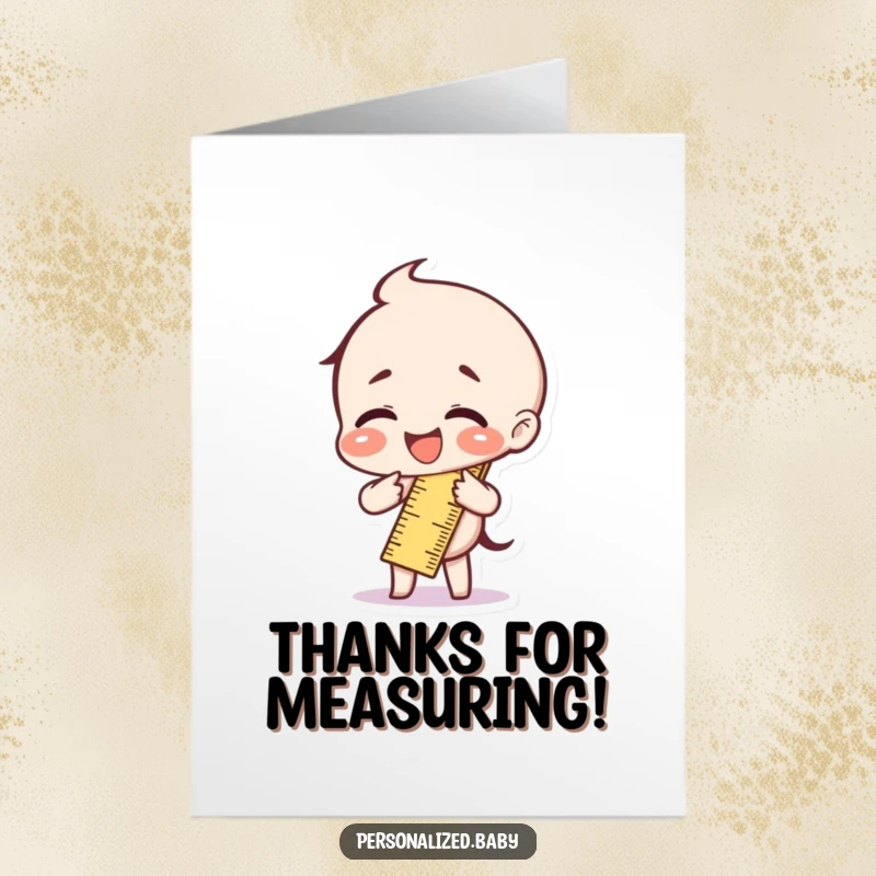 Funny Free Printable Thank You Card: A cartoon ruler character bending over with laughter, expressing heartfelt thanks.