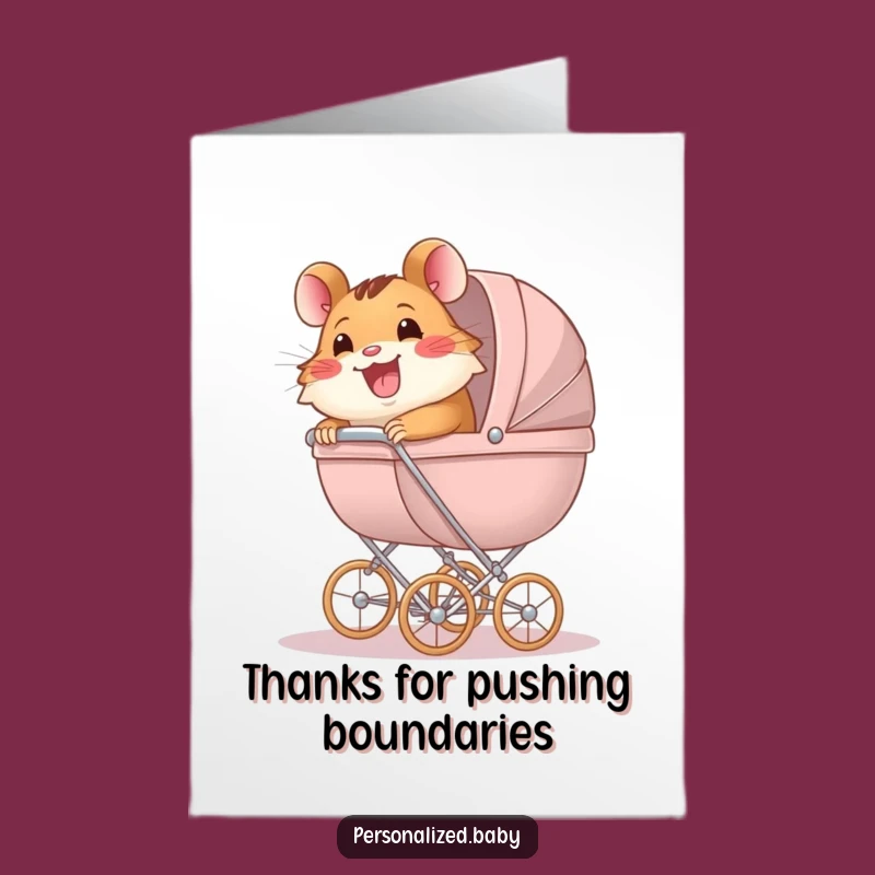 Free Printable Thank You Card: Hamster's Big Load, Downloadable Funny Gratitude Gift