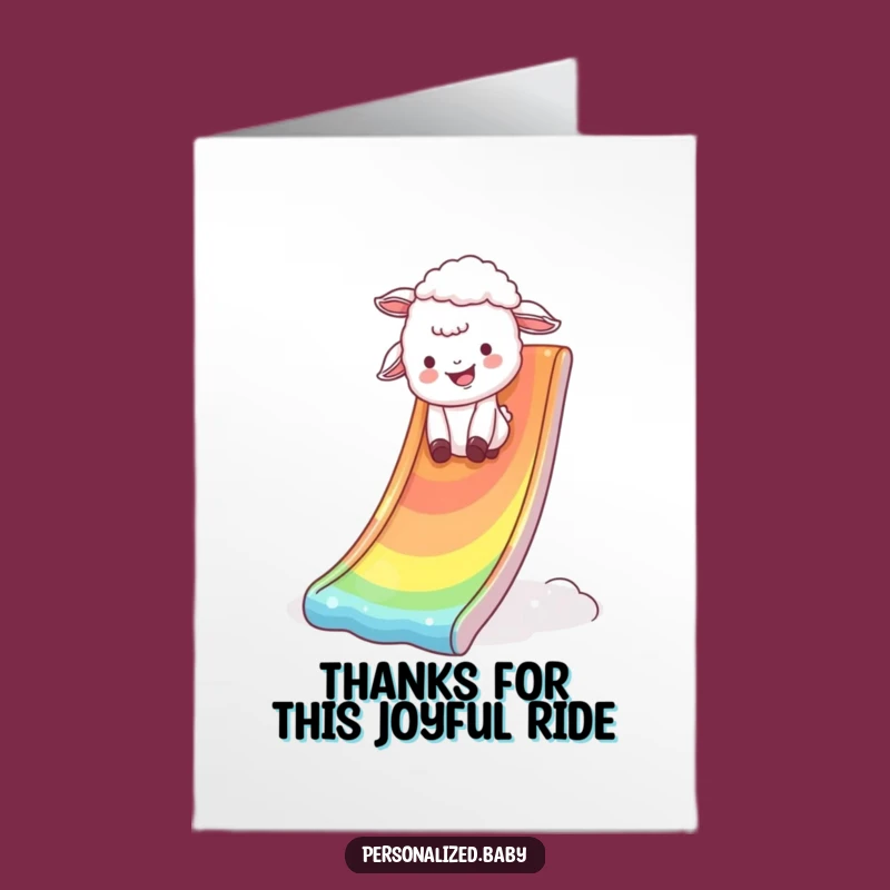 Free Printable Thank You Card: Rainbow Lamb Thanks - Downloadable DIY Funny Gift