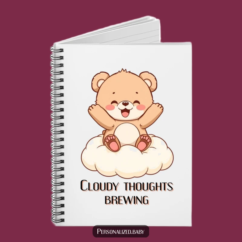 Funny Bear Cub Cloud Notebook: Jot Down Happy Thoughts, Ideal Funny Gift!