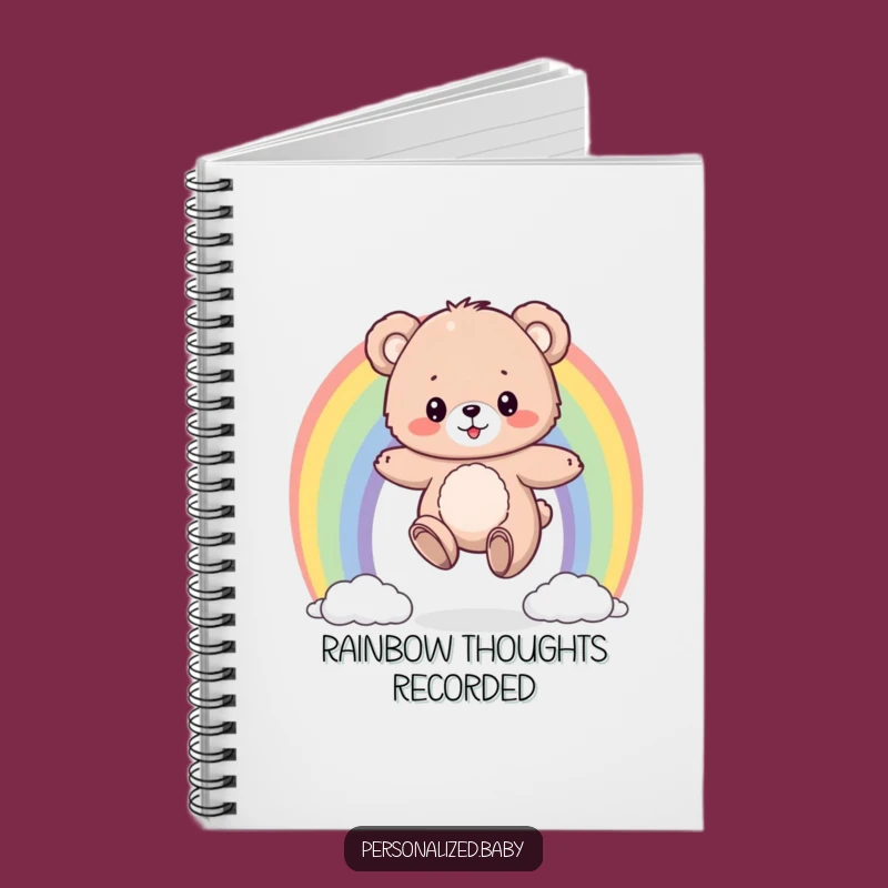 Funny Bear Cub Rainbow Notebook: Jot Down Joyful Thoughts