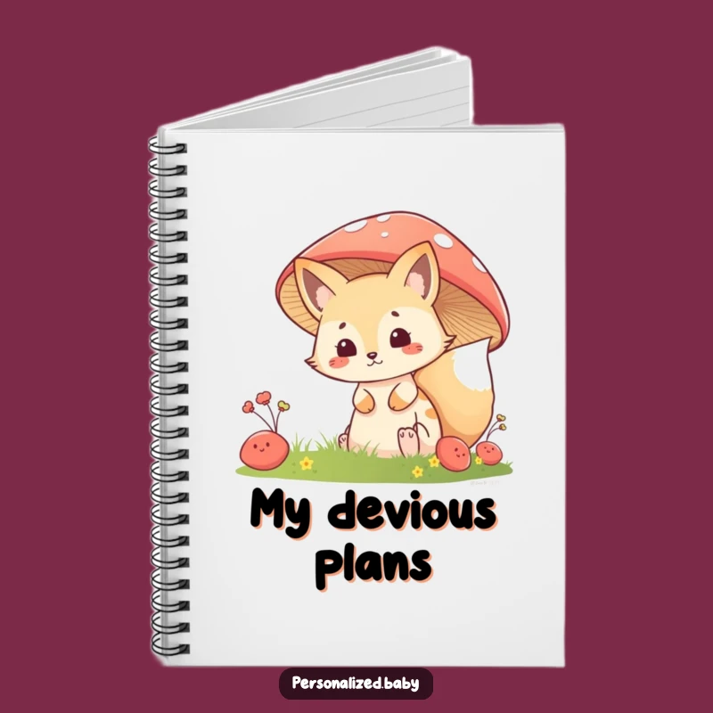 Funny Fox Kit Mushroom Notebook: Jot Down Secrets, Ideal Funny Gift!