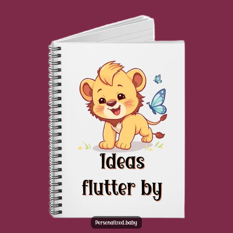 Funny Lion Cub Butterfly Chase Notebook: Clumsy Cub Journal for Wild Ideas