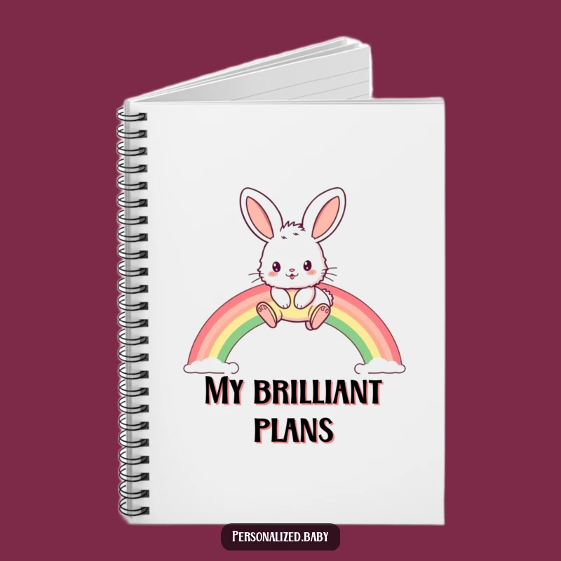 Funny Bunny Rainbow Hop Notebook: Fluffy Rabbit Journal for Creative Ideas