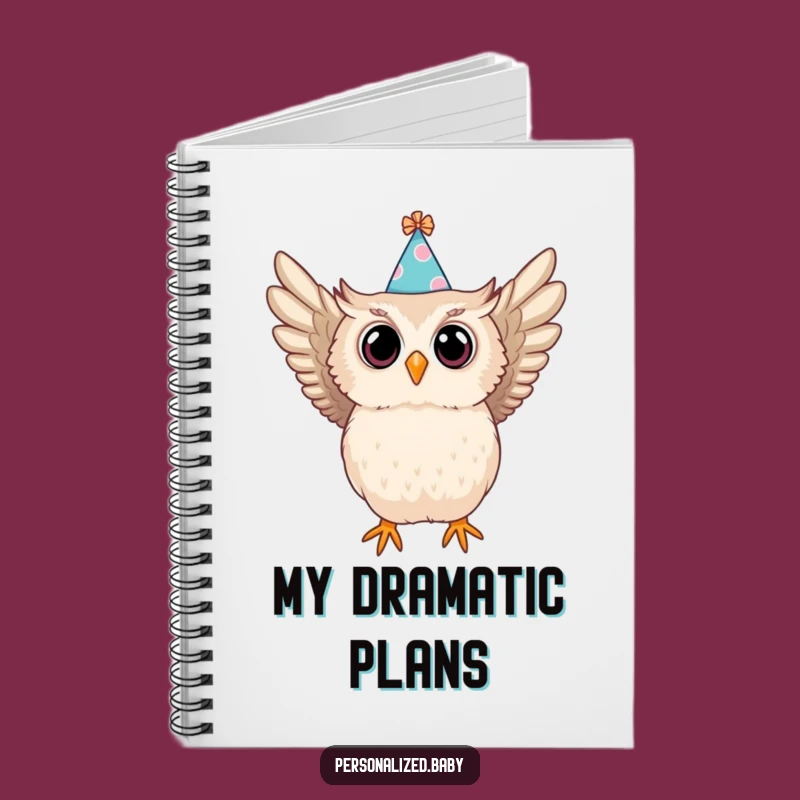 Funny Swooping Owl Notebook - Plan Your Party Funny Gift