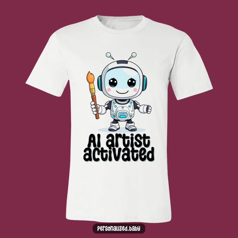 Funny AI Robot Painter T-Shirt: Buzzing with Creativity, Hype Tech Apparel