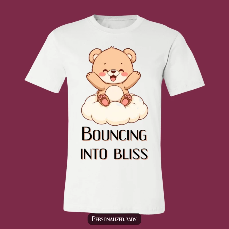 Funny Bear Cub Cloud T-Shirt: Wear Your Joyful Bounce, Perfect Funny Gift!