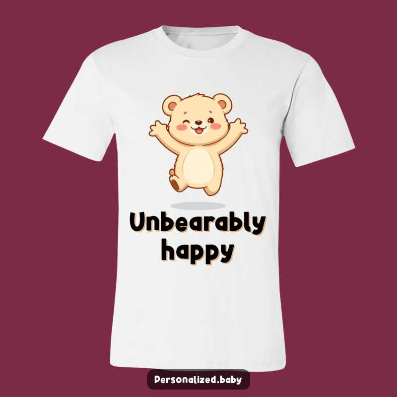 Funny Bear Cub Jumps T-Shirt: Joyful Cub - Huggable Humor Gift