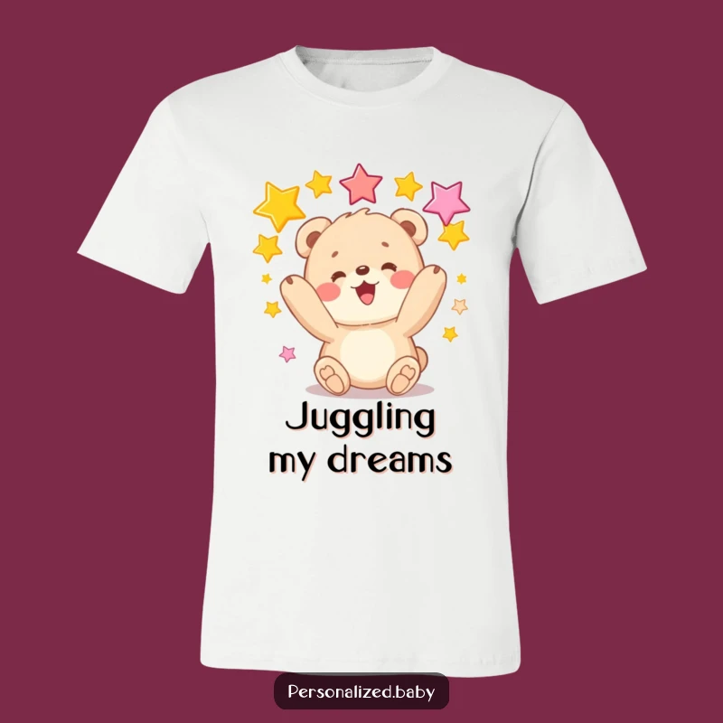 Funny Star Juggler T-Shirt - Playful Bear Cub Funny Gift Tee