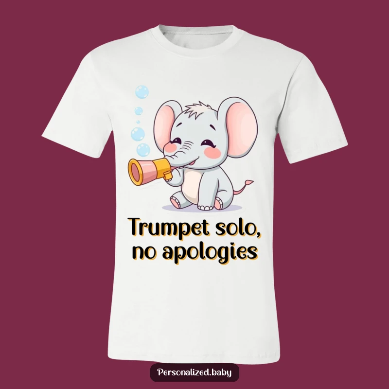 Funny Baby Elephant Trumpet T-Shirt: Joyful Bubbles Blowing Tee, Hilarious Gift!