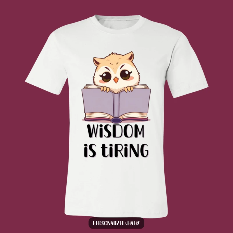 Funny Sleepy Owl Chick T-Shirt: Adorable Reading Humor for Your Wardrobe