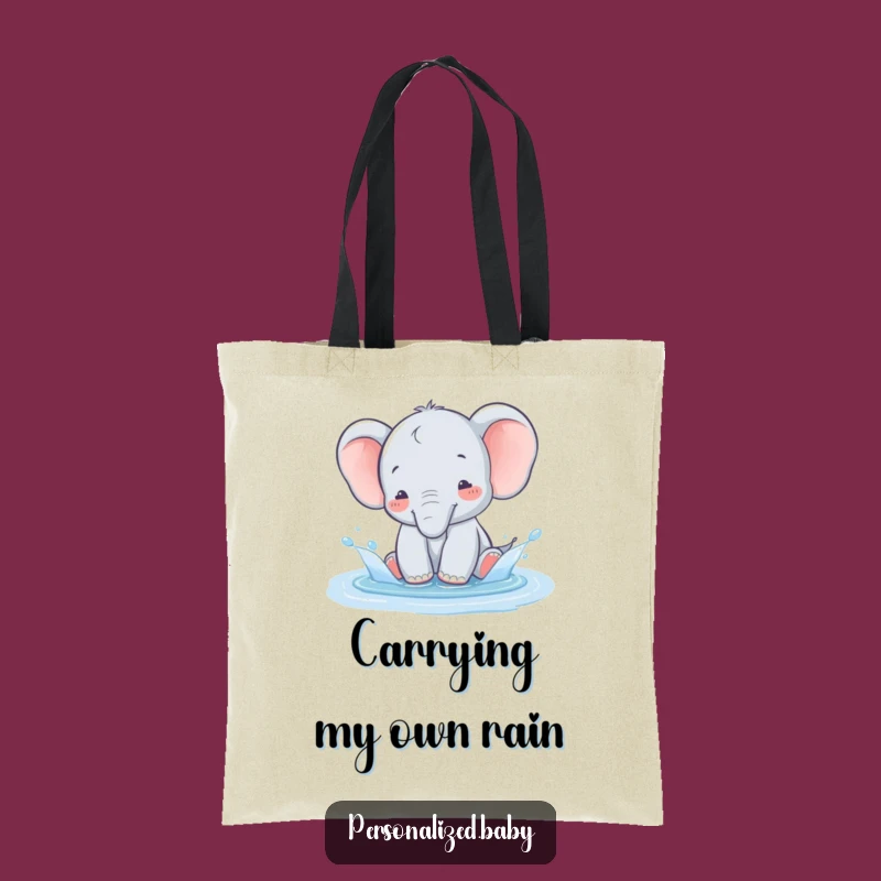 Funny Elephant Splash Tote Bag - Adorable and humorous gift for sunny day adventures.