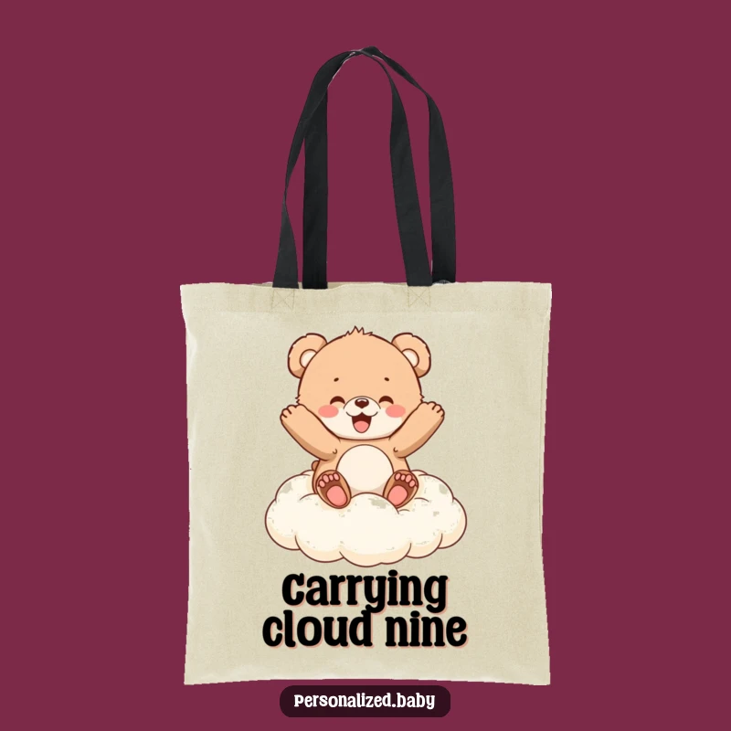 Funny Bear Cub Cloud Tote Bag: Carry Your Sunshine, Perfect Funny Gift!
